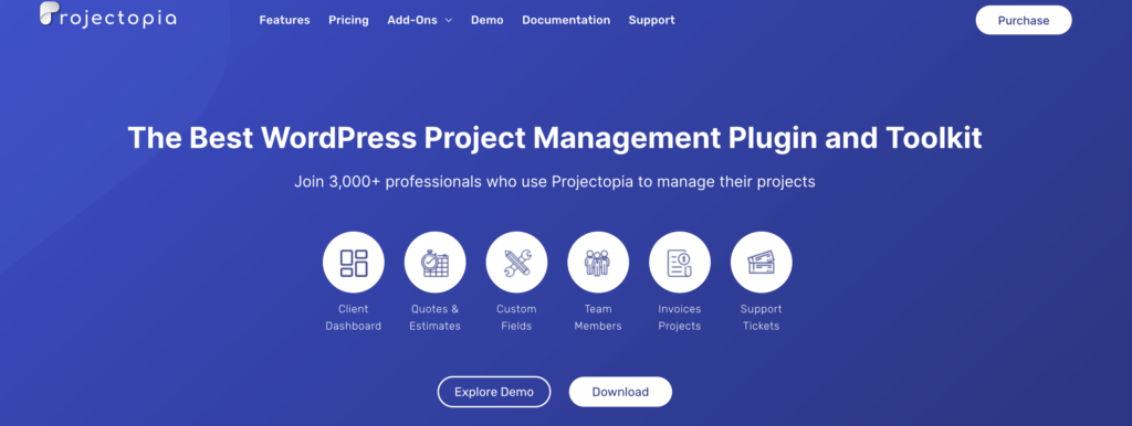 Projectopia, WordPress project management plugin