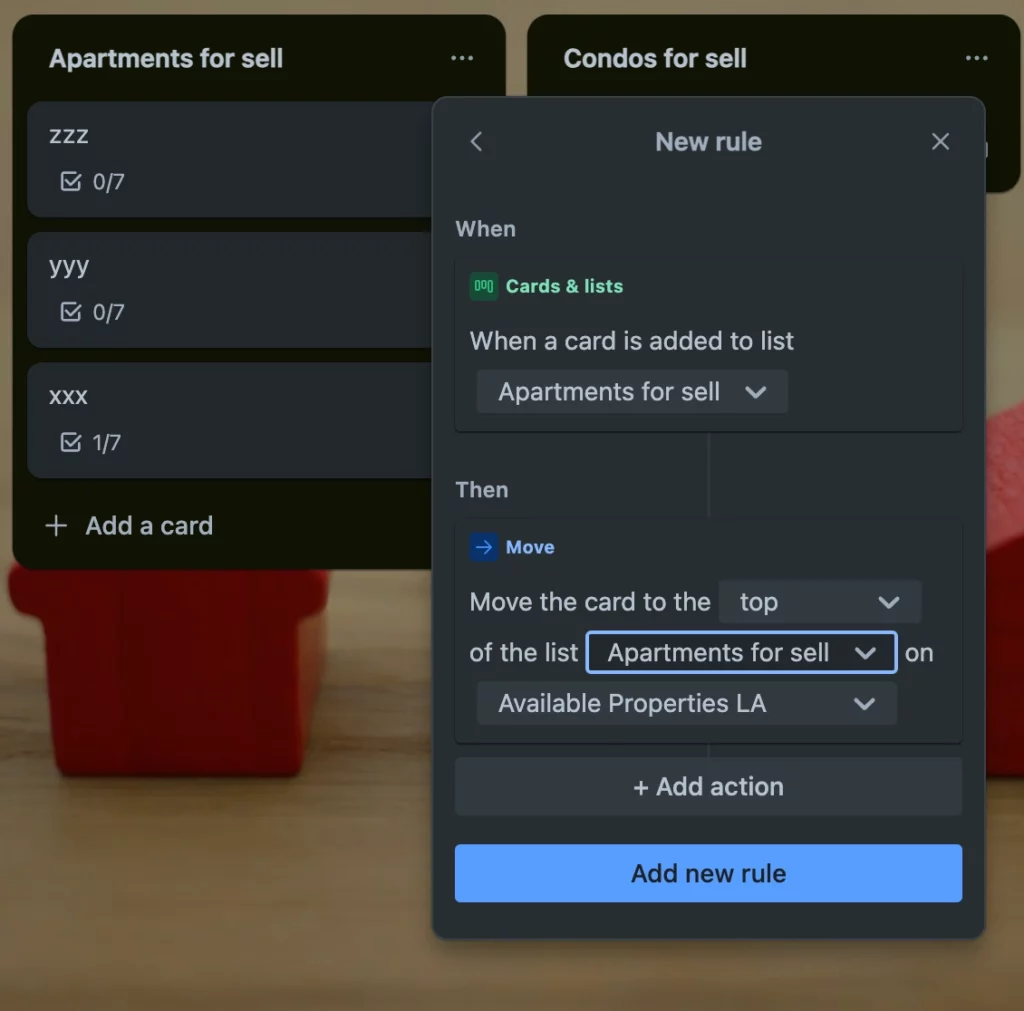 Trello automation how to move new cards to the top of the list