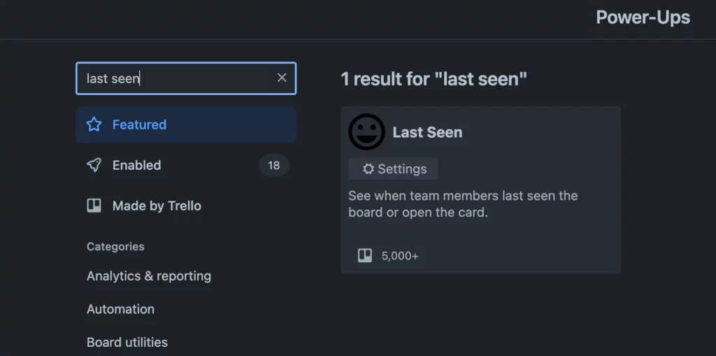 Trello last seen power-up