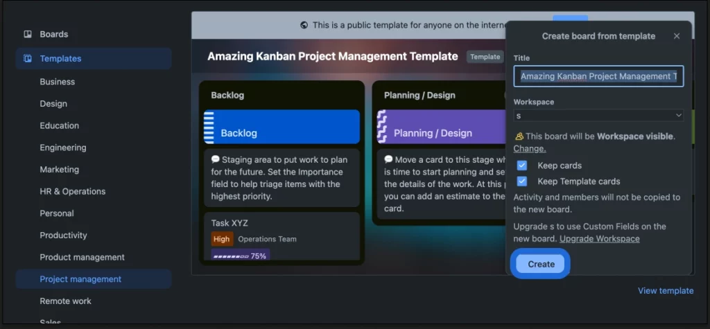 Trello project management template step 4
