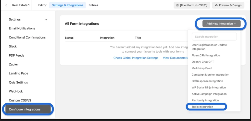 how to import form entries to Trello cards step 2