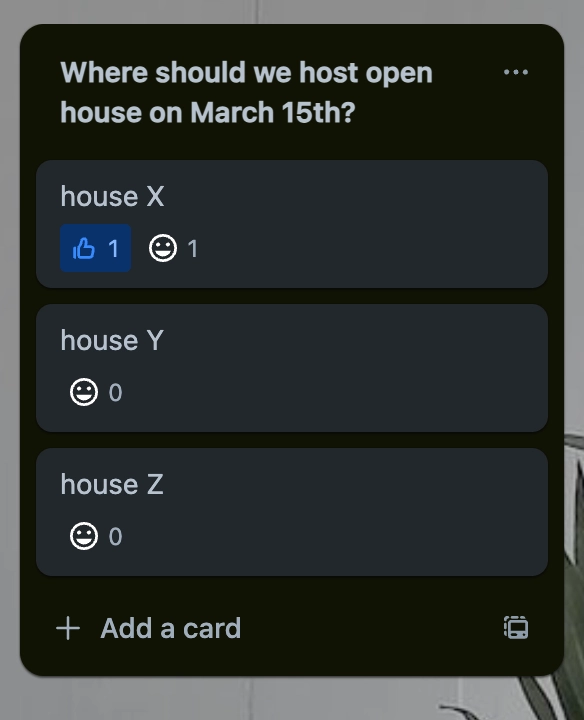 how to vote on a Trello card step 2