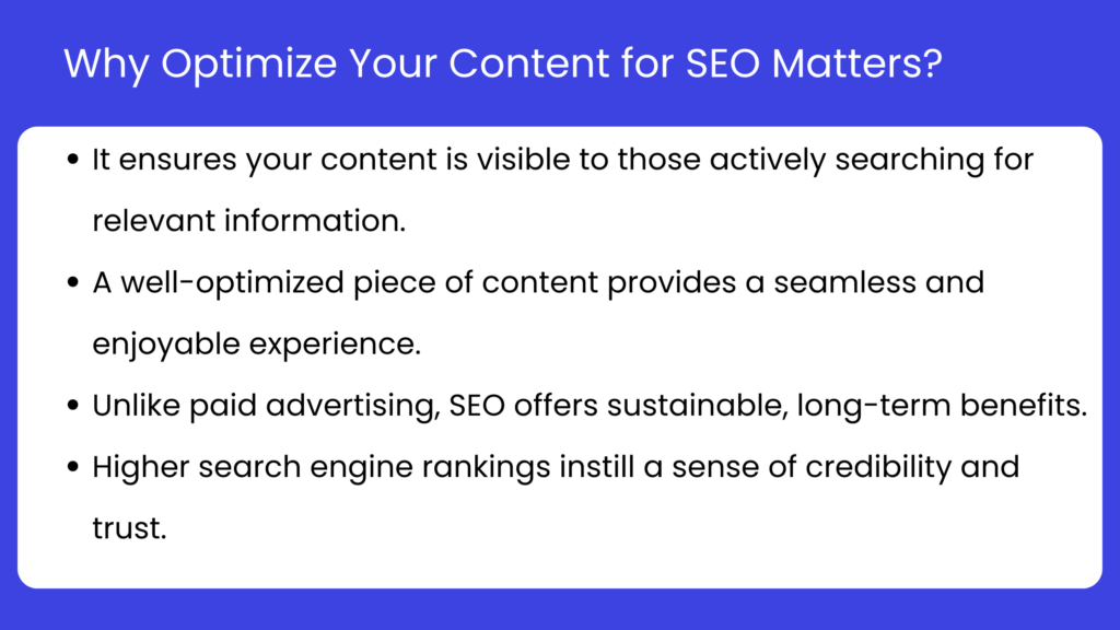 why optimizing content for seo matters