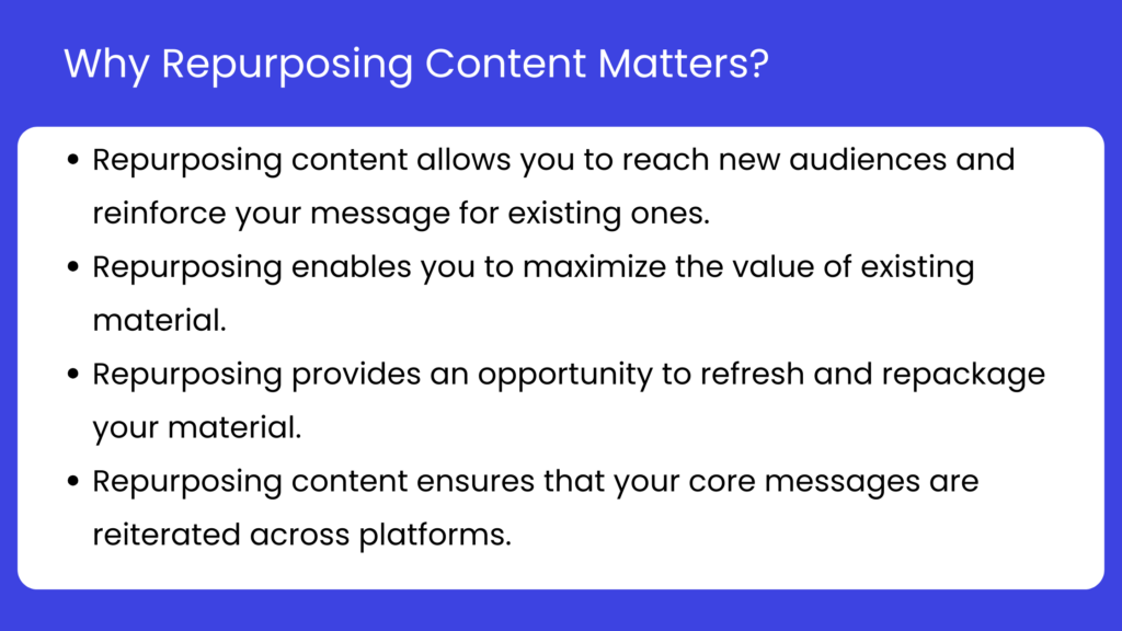 why repurposing content matters