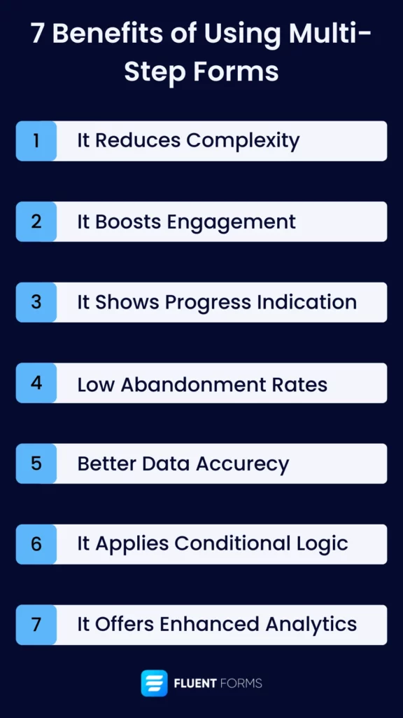 benefits of using multi step form