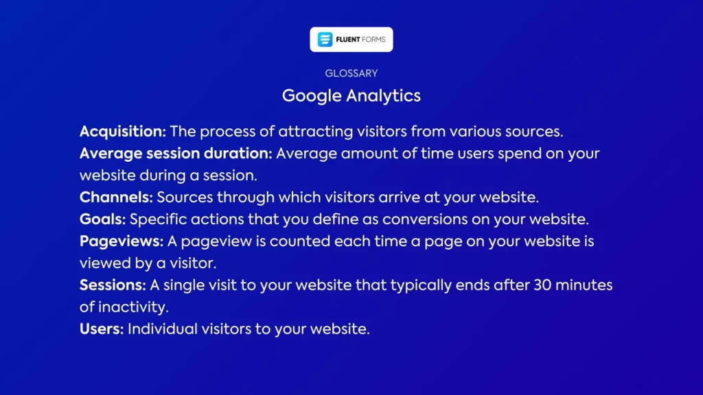 Key terms of Google Analytics