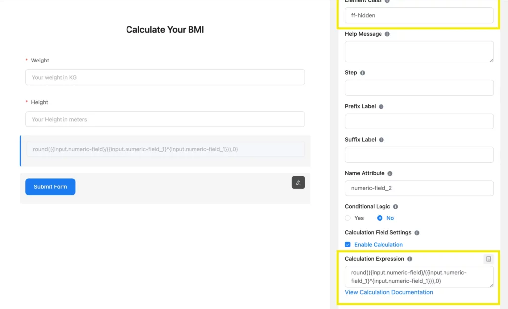 Create a WordPress BMI Calculator for Health-Focused Website - Fluent Forms