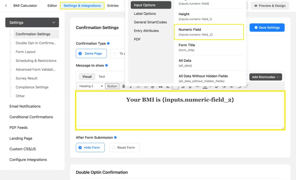 Create a WordPress BMI Calculator for Health-Focused Website - Fluent Forms