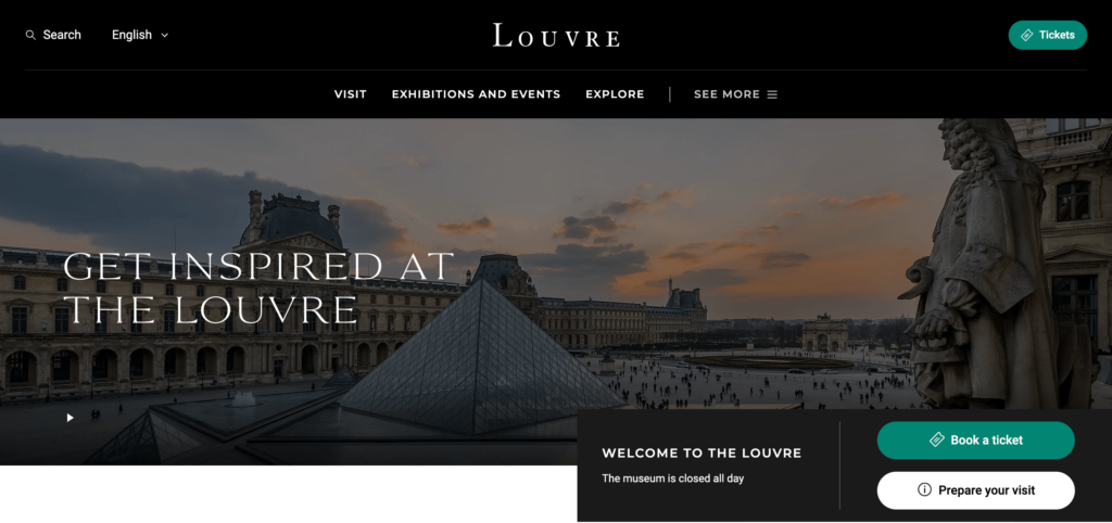 call to action example: Louvre