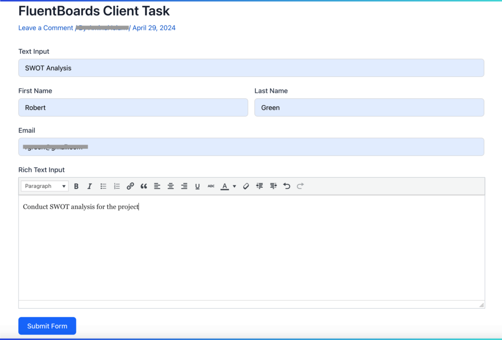 fluentboards client task