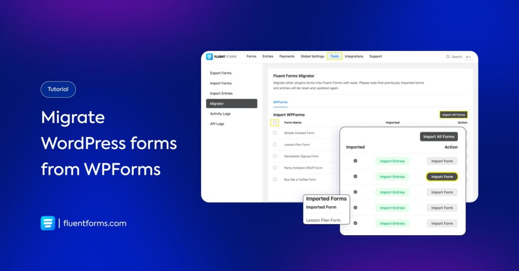 Migrate WordPress forms from WPForms