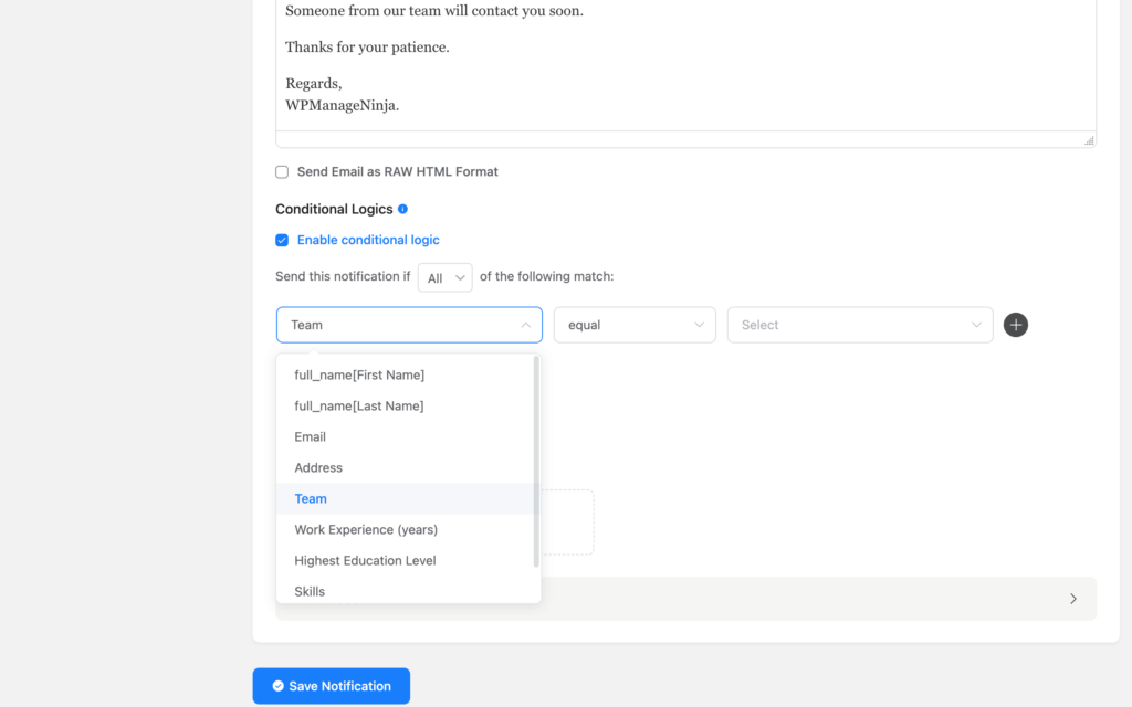 How to Use Conditional Logic for Email Notifications in WordPress Forms ...