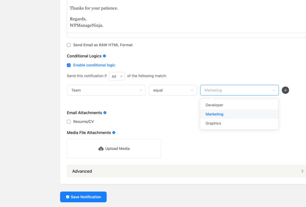 How to Use Conditional Logic for Email Notifications in WordPress Forms ...