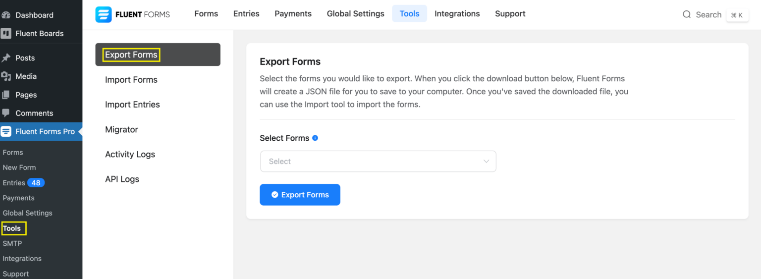 How to Export Forms & Import Entries using WordPress Form Plugin ...