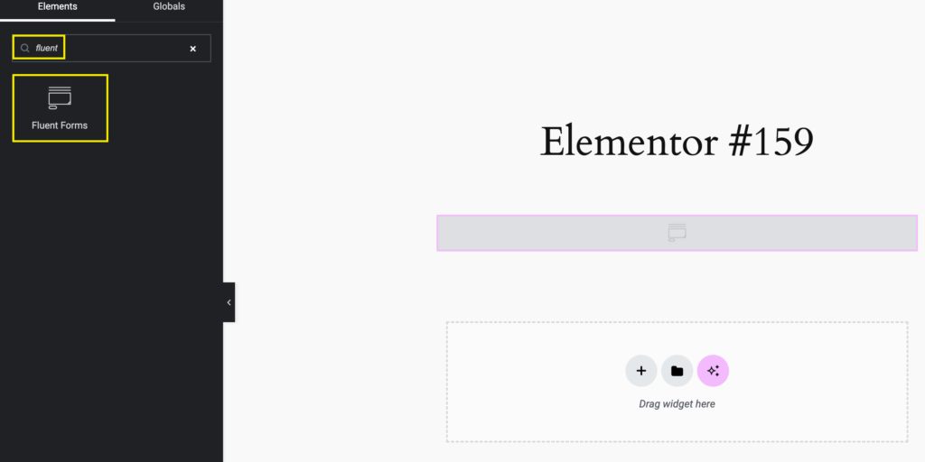 Fluent Forms widget for Elementor