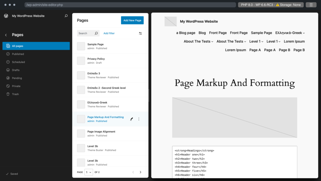 WP 6.6 improved data views in site editor