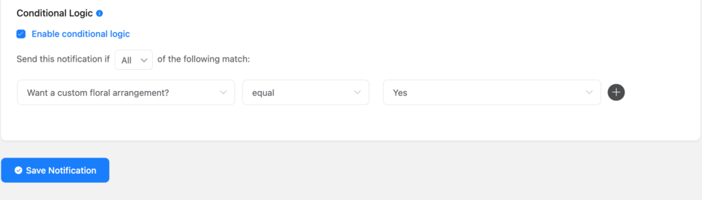 conditional logic for conditional confirmation message