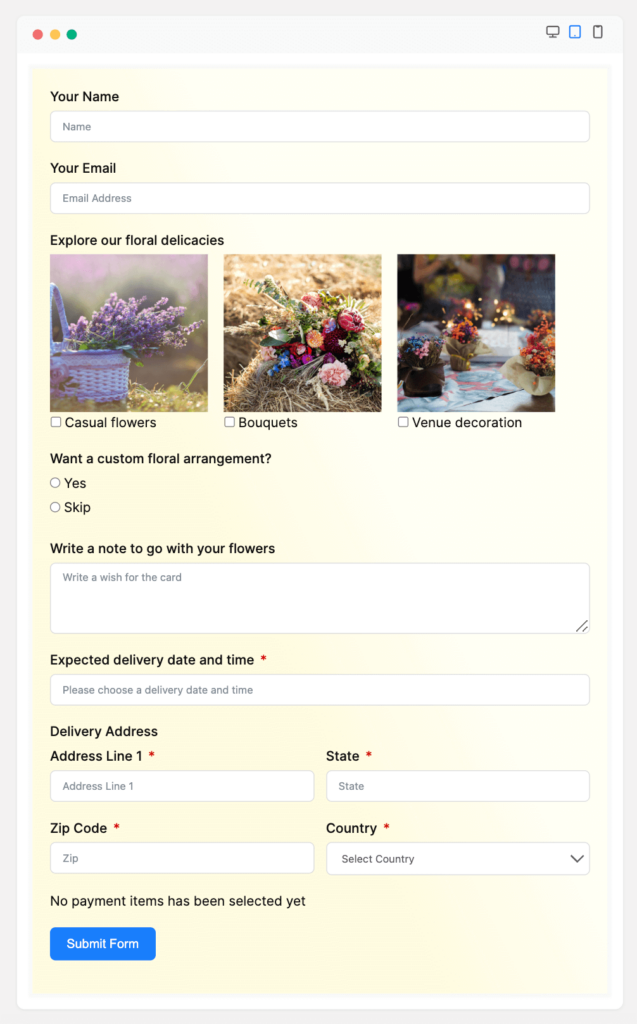 flower order form
