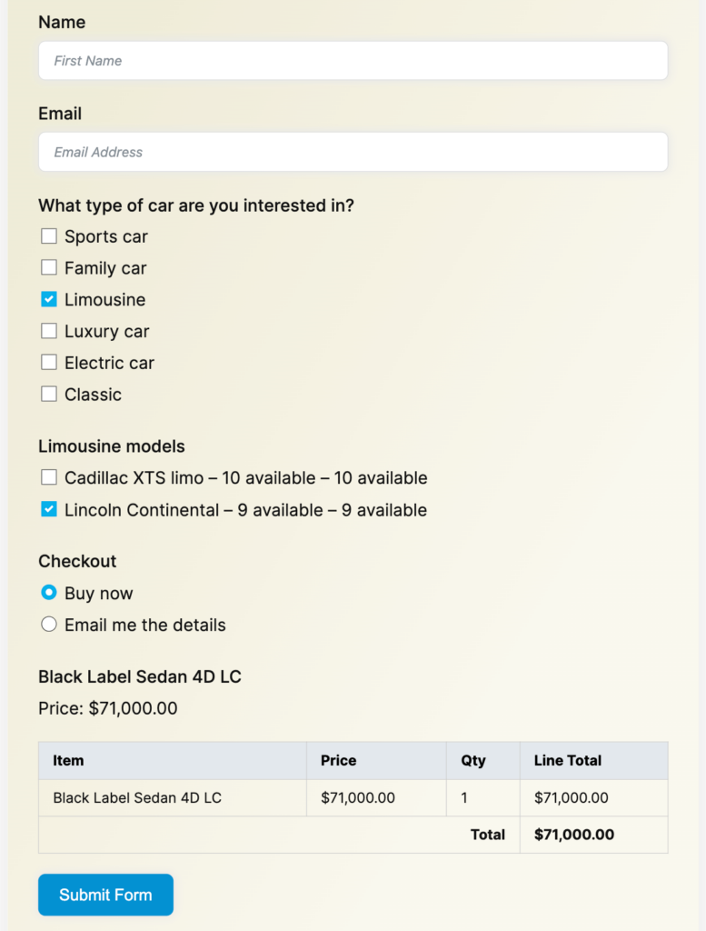 form preview in gutenberg layout