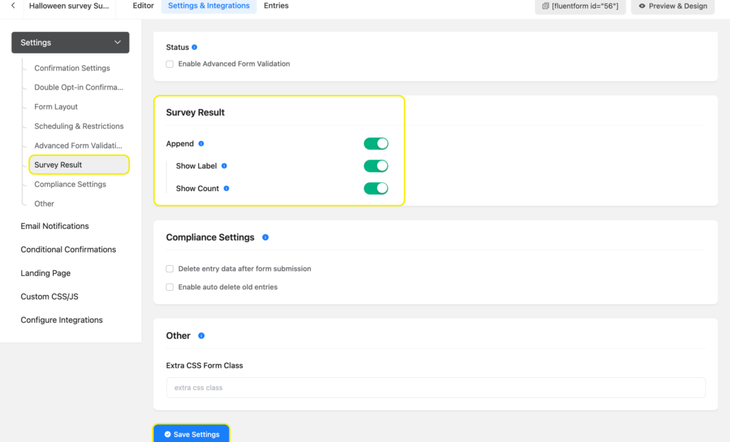 how to show survey results