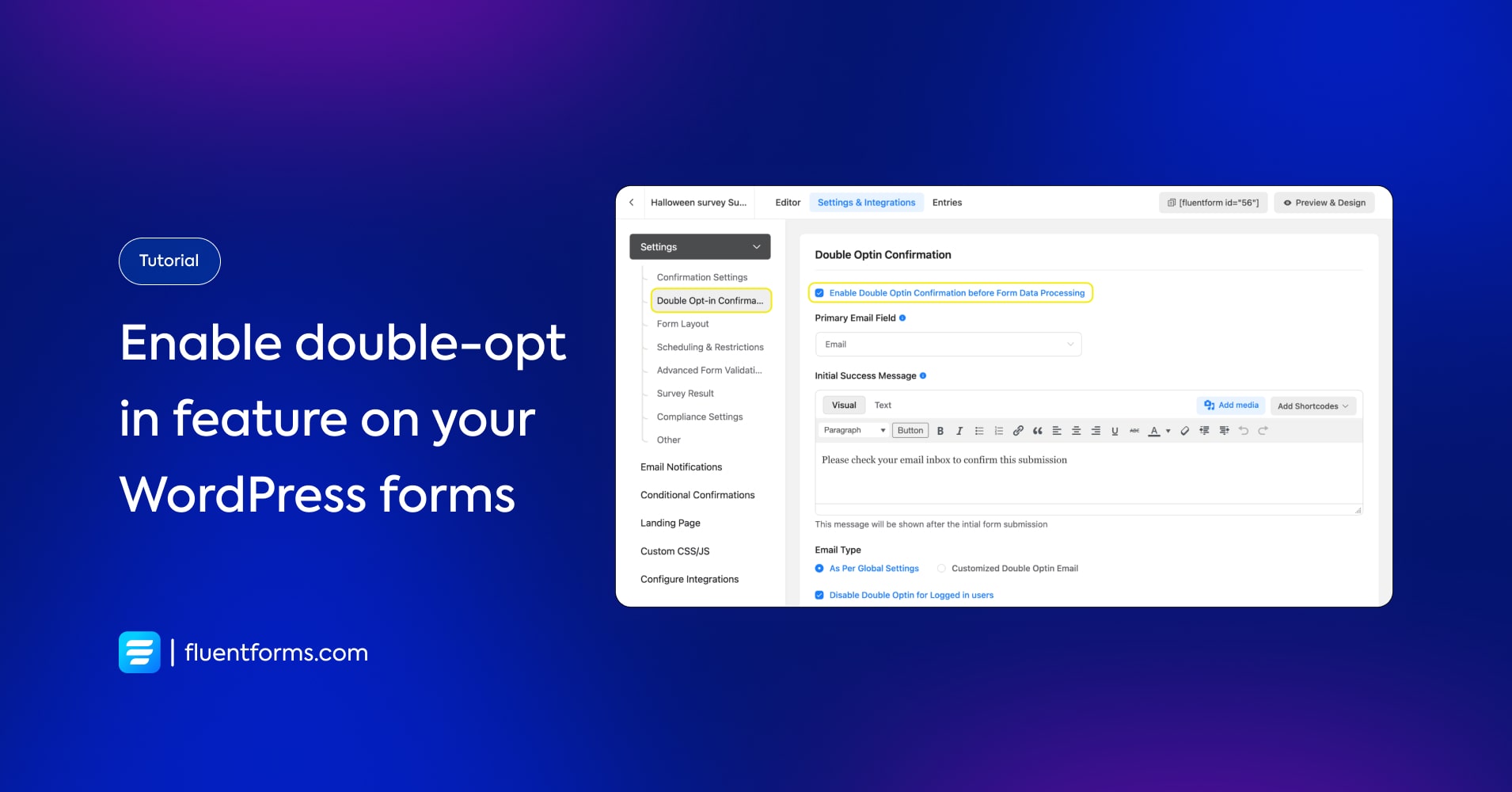 How to enable double-opt in feature on your forms