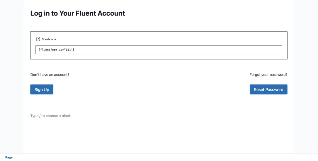 WordPress login form shortcode
