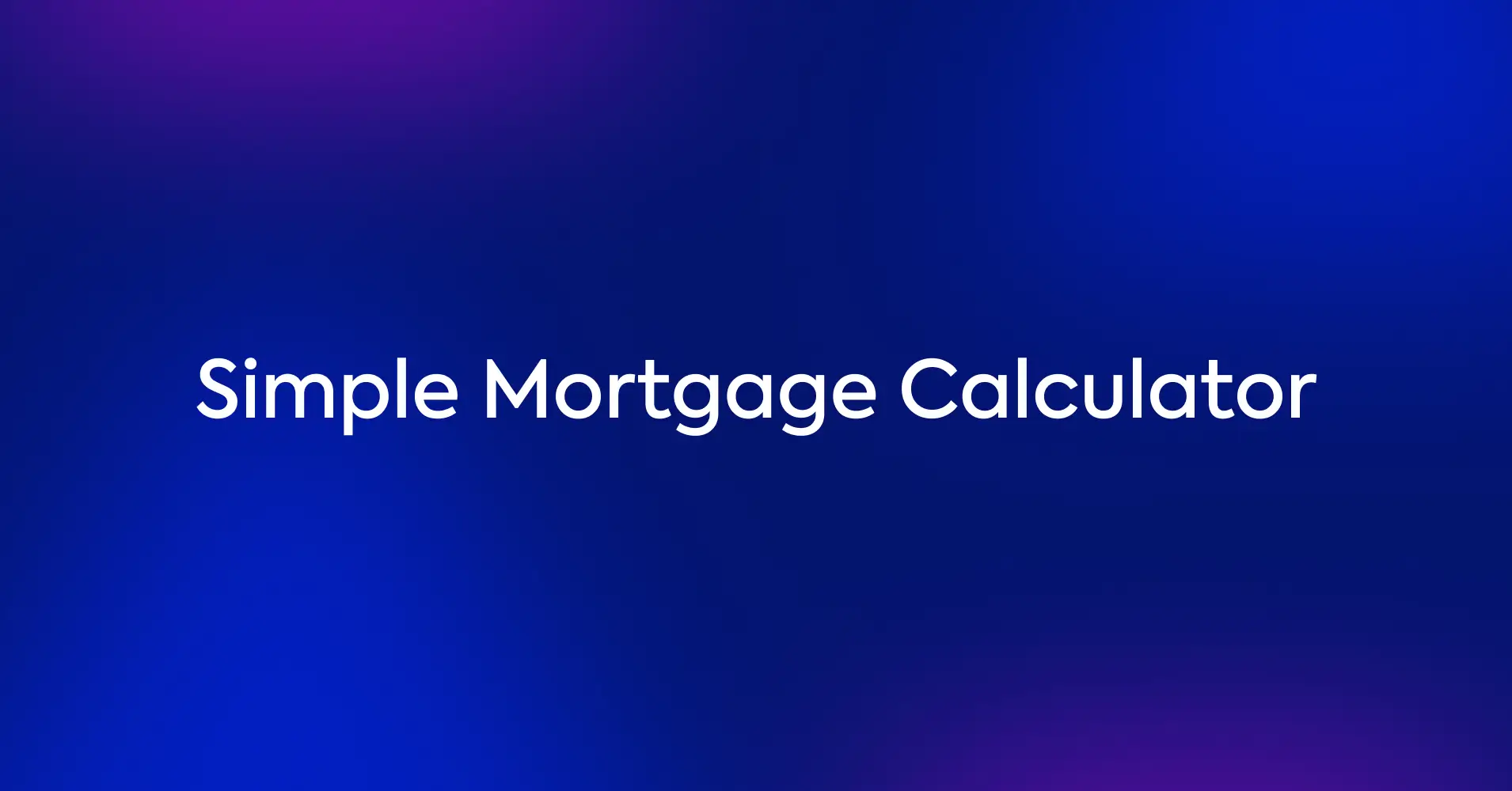 Simple mortgage calculator fluent forms