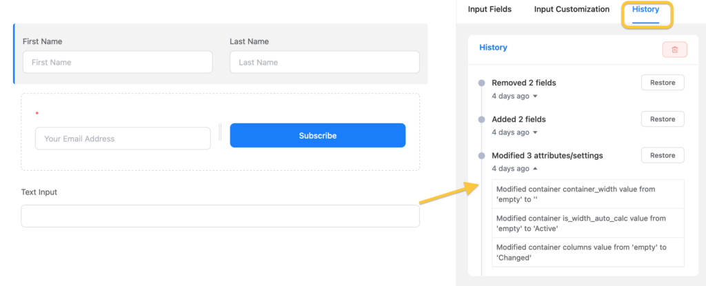 Form Edit History - Fluent Forms fastest forms builder for WordPress