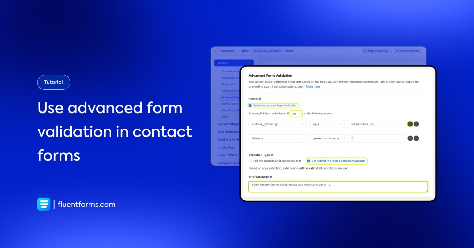 How to Use Advanced Form Validation in WordPress Forms - Fluent Forms