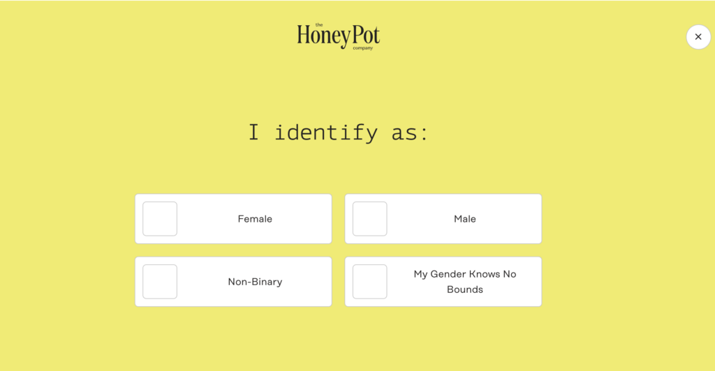 Example of B2c lead generation from Honey Pot with quizzes