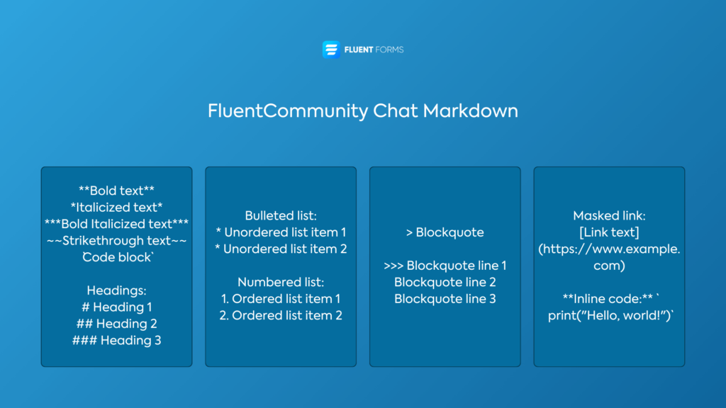 FluentCommunity Chat Markdown