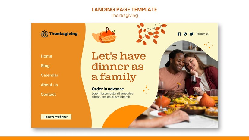 Holiday season thanksgiving landing page design example.