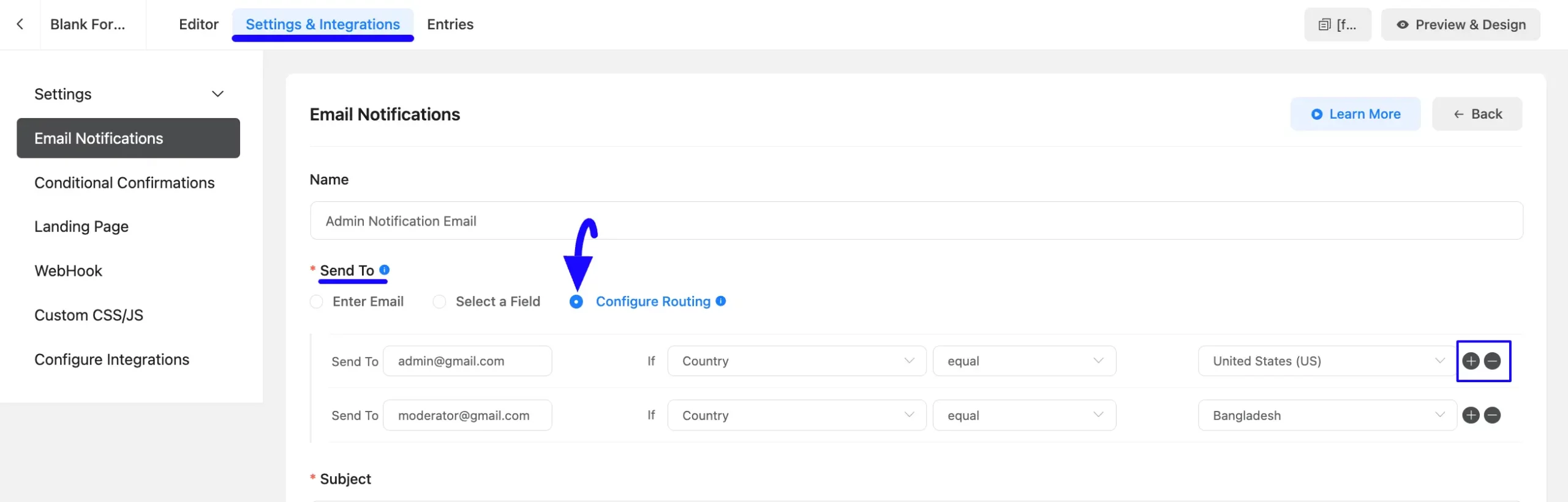 3. Configure Routing option scaled 46110