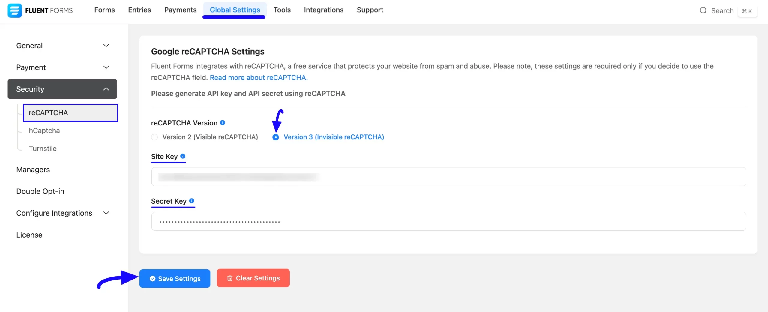 3. reCAPTCHA Settings scaled 46128