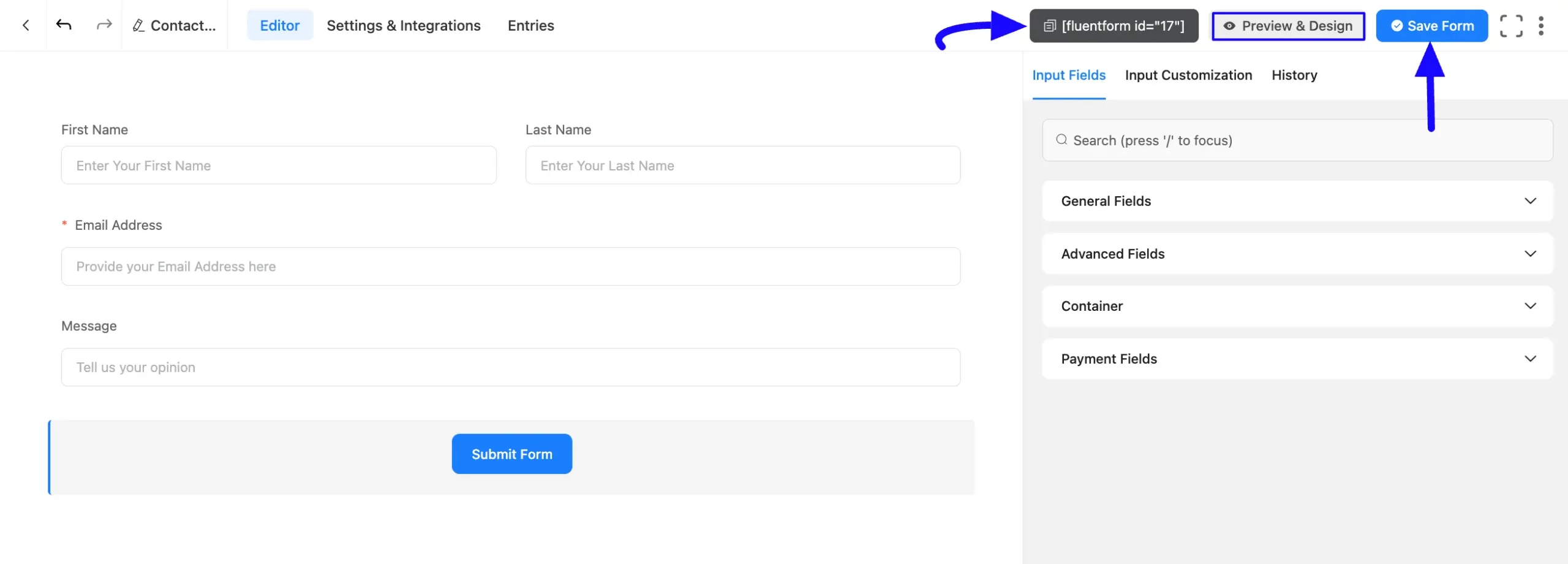 8. Save form copy shortcode and Preview scaled 45036
