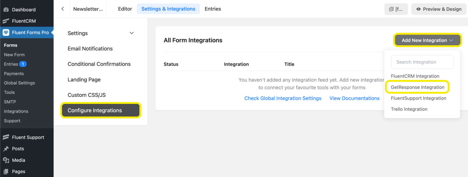 GetResponse Integration For WordPress Forms - Fluent Forms