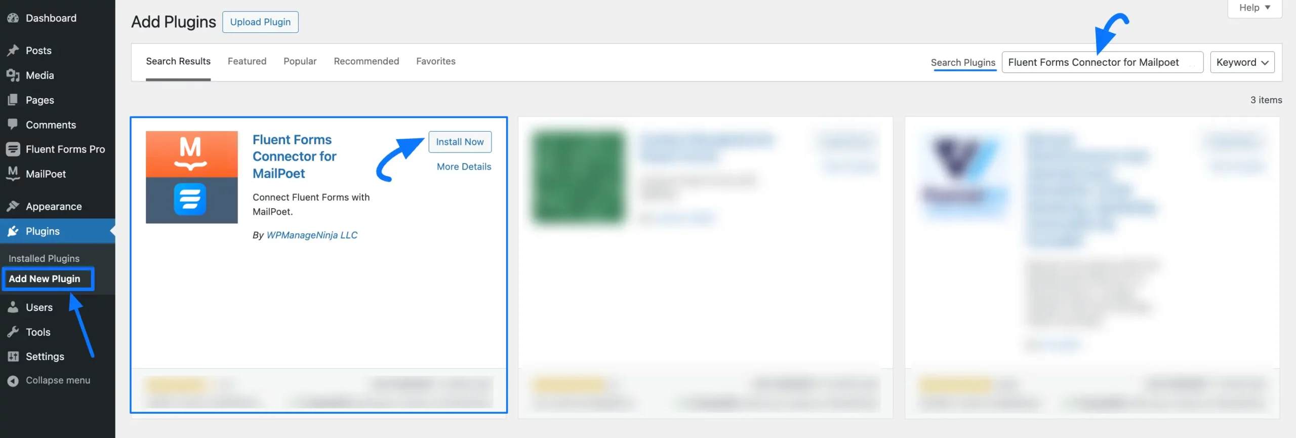 1. Install Fluent Forms Connector for MailPoet scaled 46727