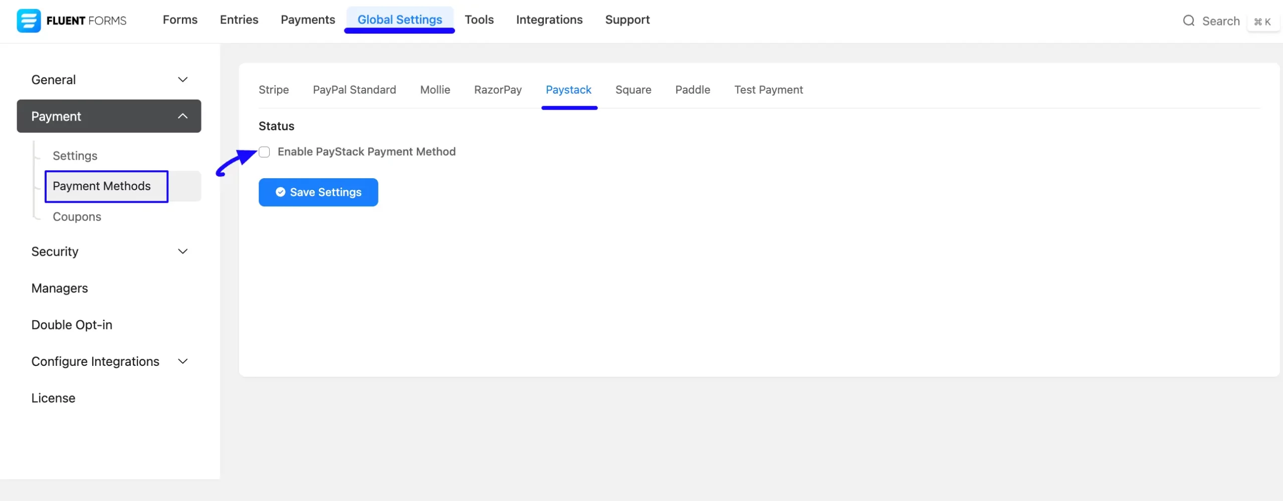 1. enable Paystack module scaled 48165