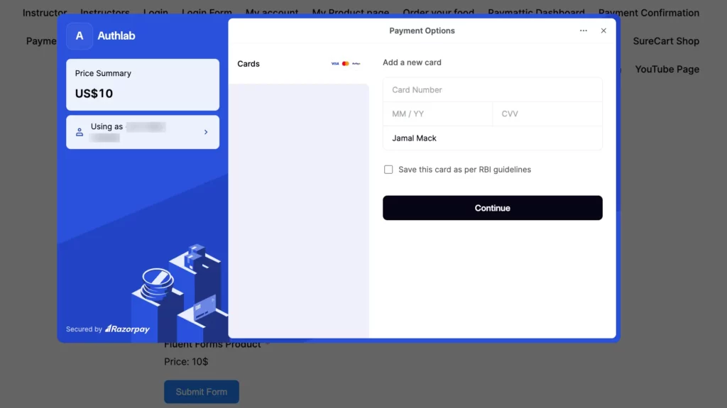 12. Razorpay payment popup 48160