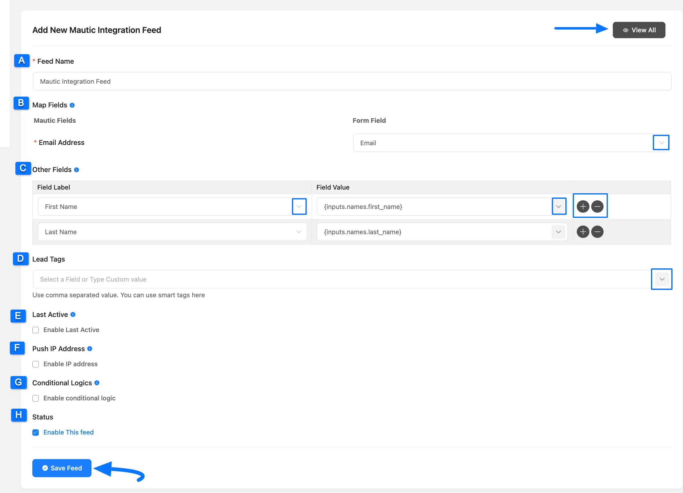 16. Add new Mautic Integration Feed page 46742