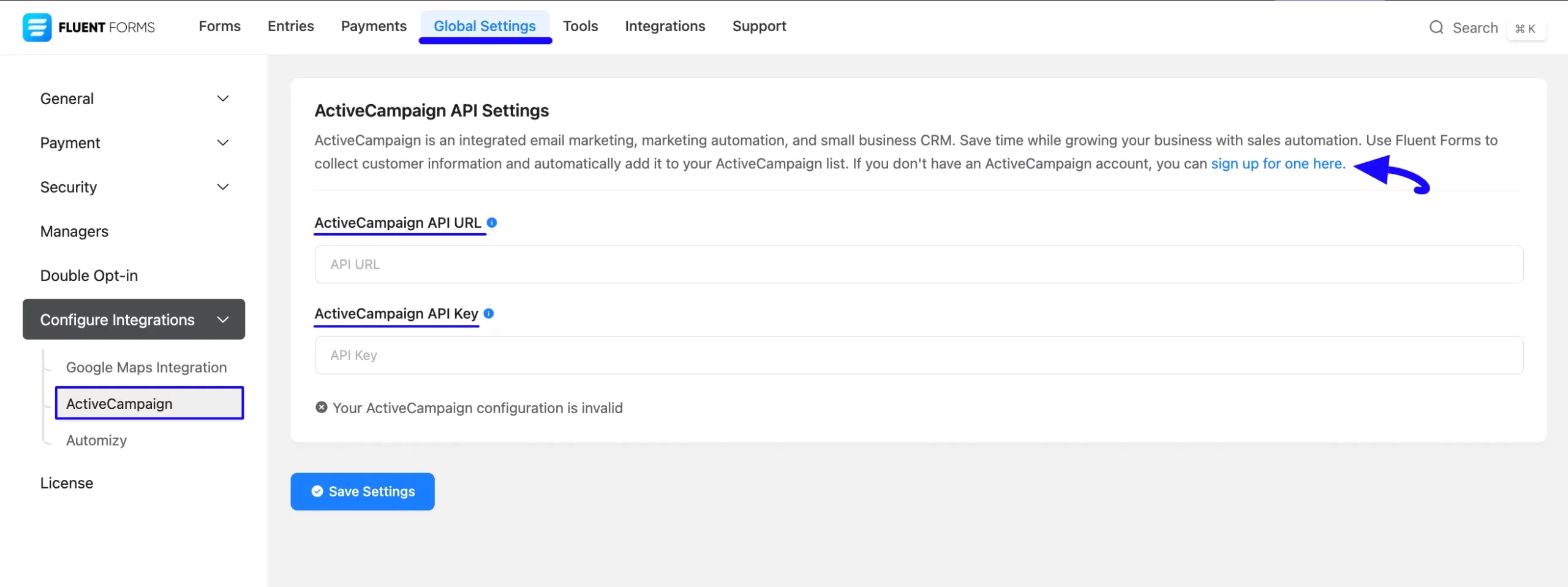 2. ActiveCampaign API Settings page scaled 46431