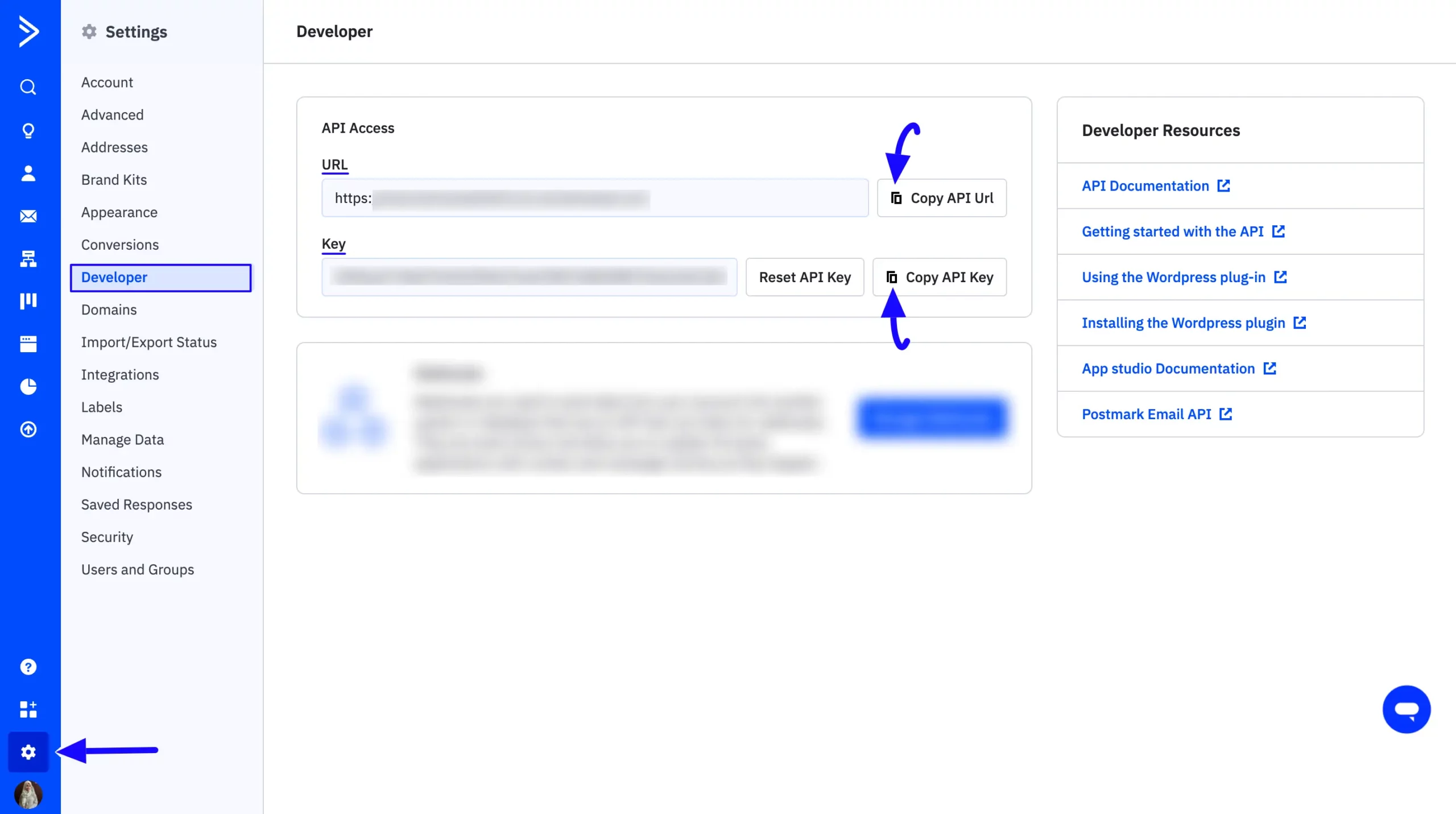3. Copy ActiveCampaign API URL and Key scaled 46431