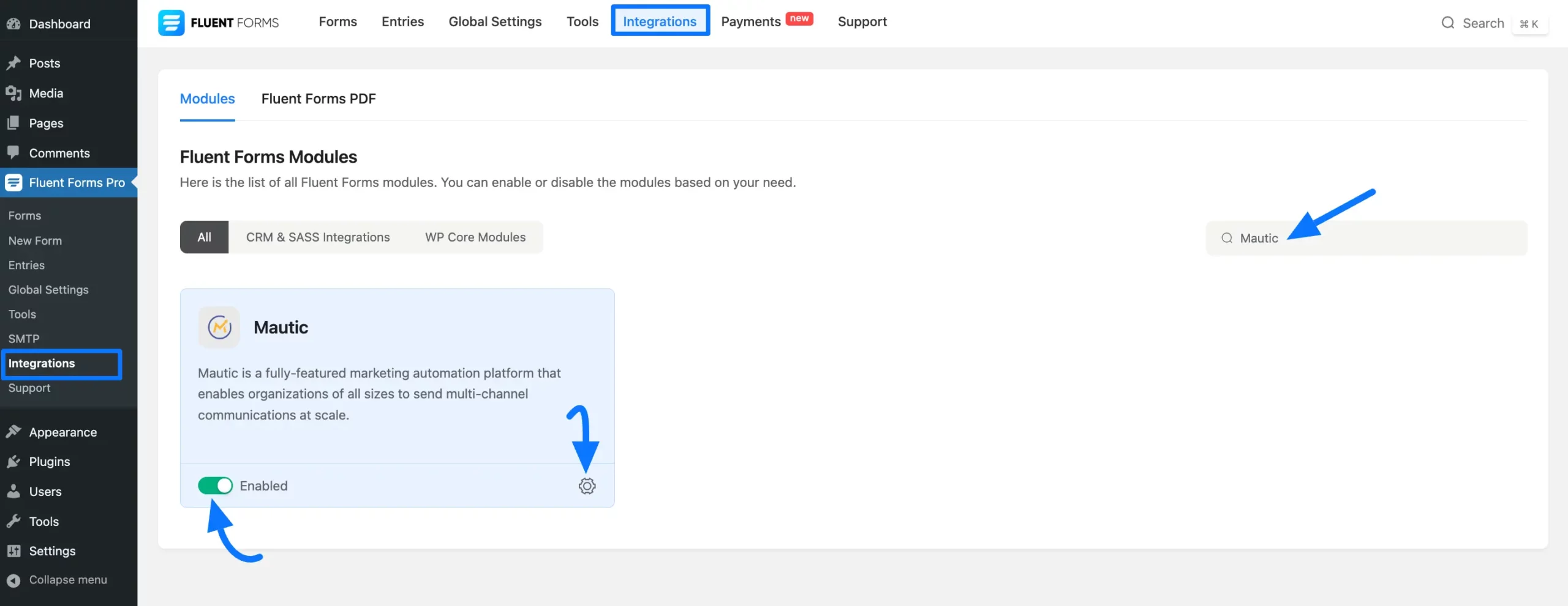 3. Enabled Mautic IntegrationModule scaled 46742