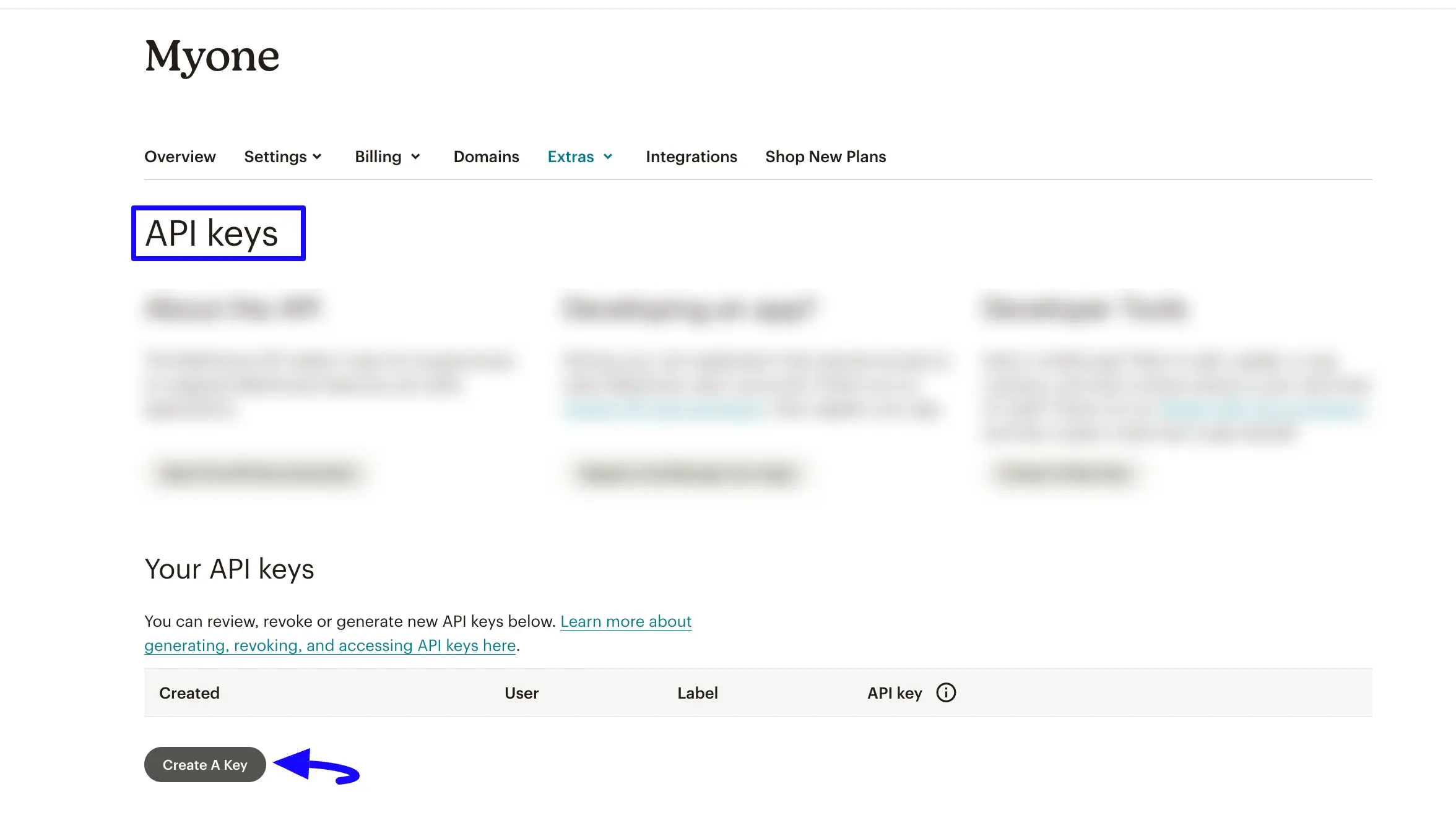 5. Create API Key button 46625