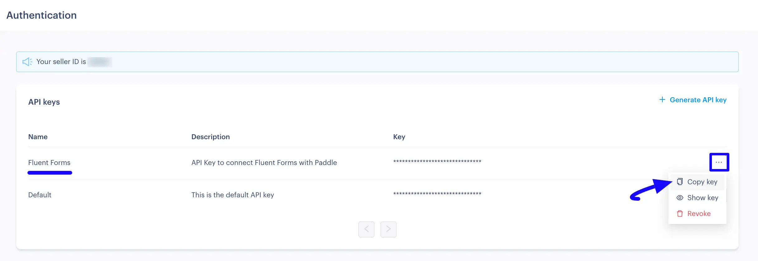 5. copy API key 48167