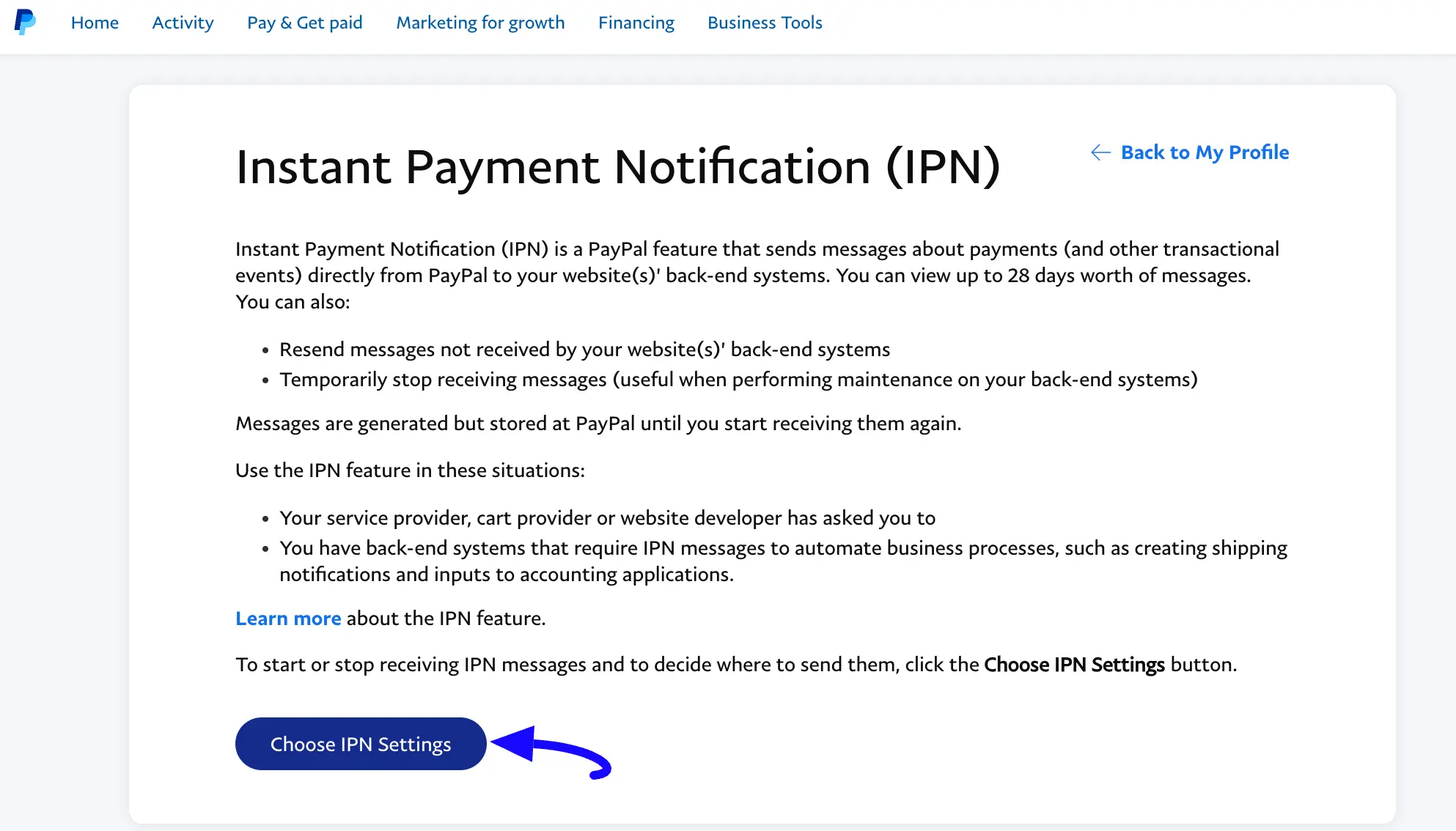 6. Choose IPN Settings 48158
