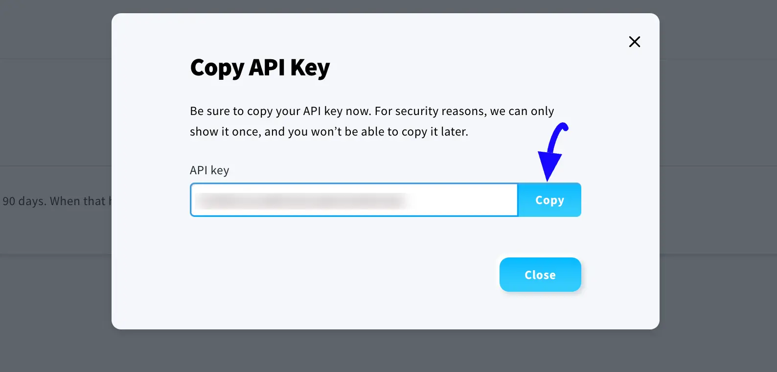 6. Copy API Key 46584