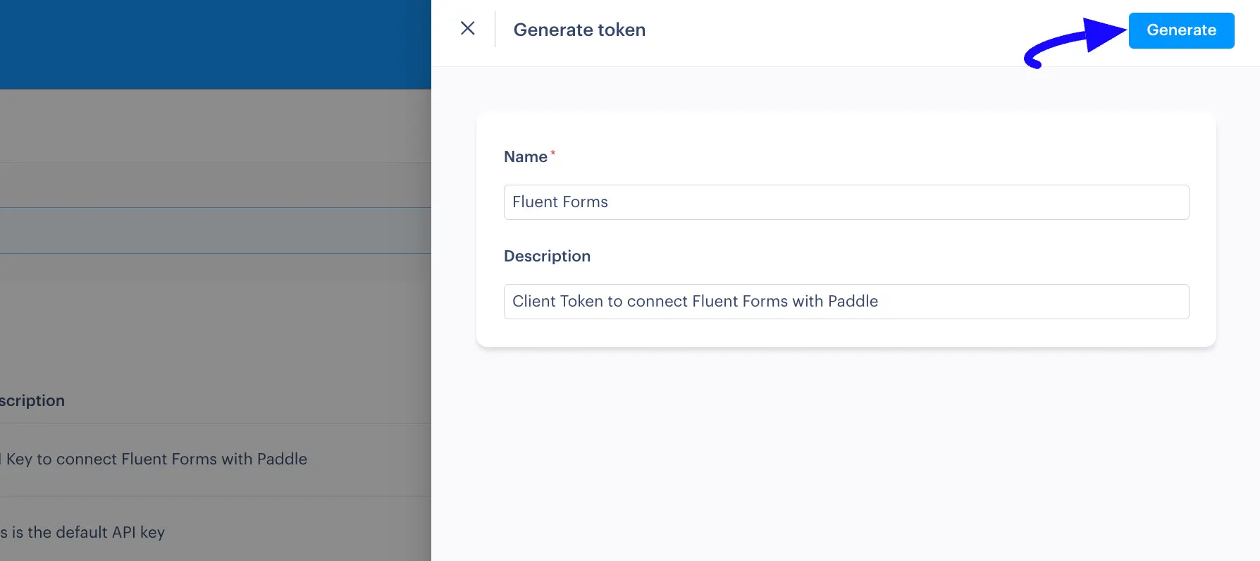 7. Generate token button 48167