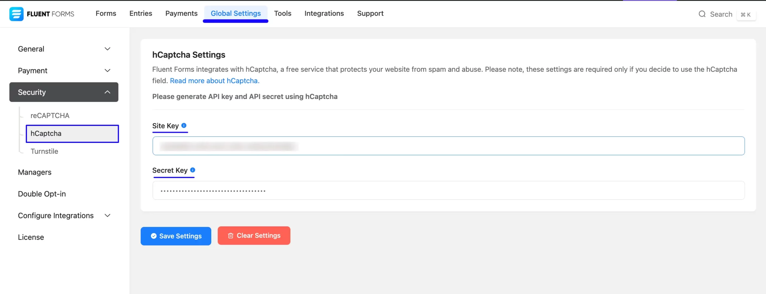 9. Paste site key and secret key scaled 47298