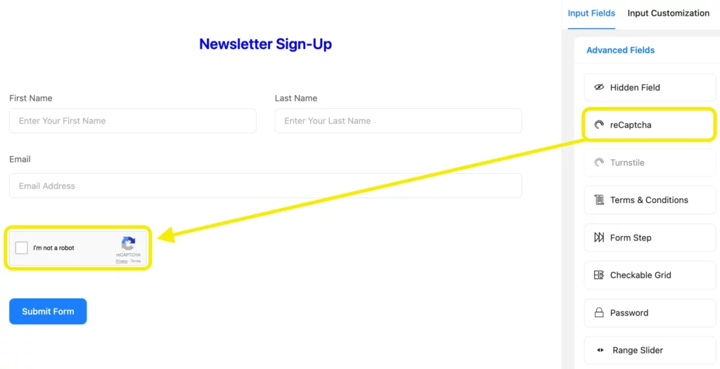 How to add reCAPTCHA on contact forms